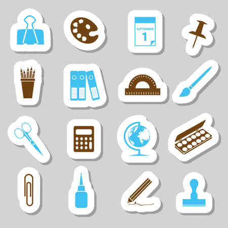 stationery stickersのイラスト素材