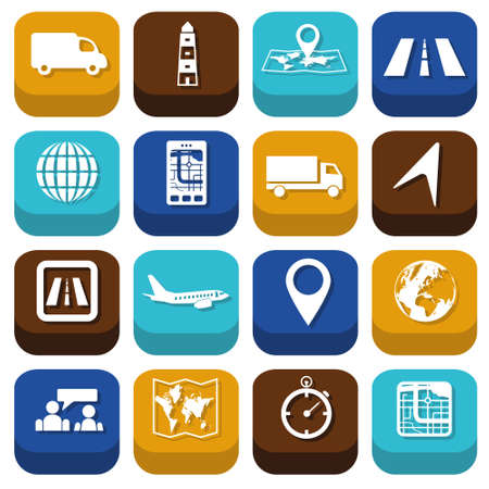 logistic iconsのイラスト素材