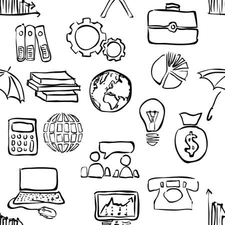 sketch economy seamless patternのイラスト素材