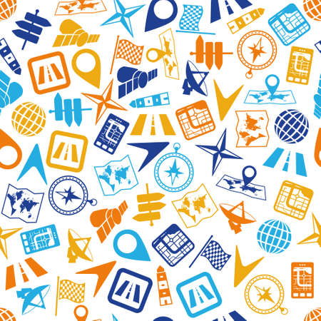 navigation seamless patternのイラスト素材