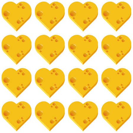 cheese heart seamless patternのイラスト素材