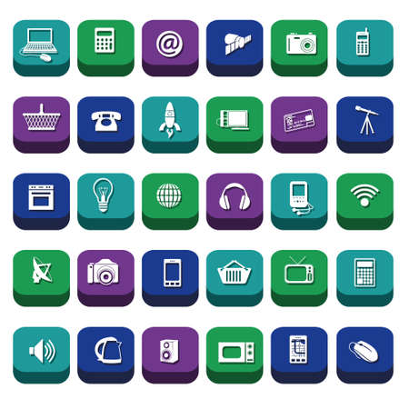 modern technology iconsのイラスト素材