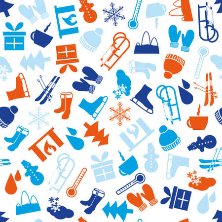 winter seamless patternのイラスト素材