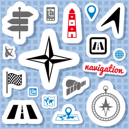 navigation stickersのイラスト素材