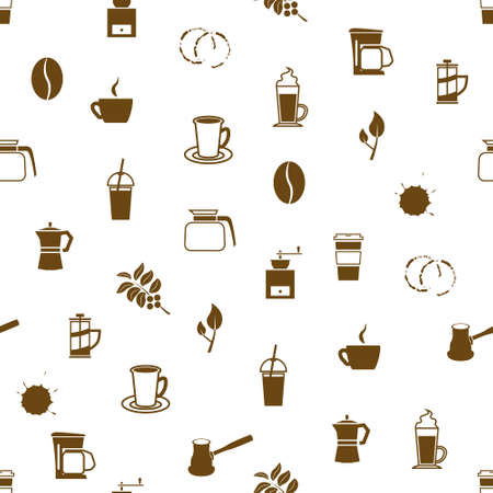 coffee seamless patternのイラスト素材