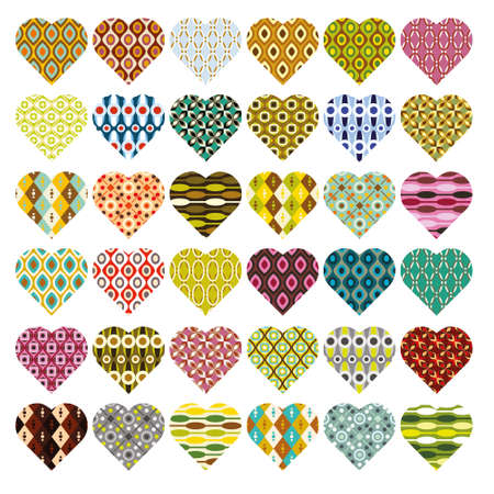 patterned heartsのイラスト素材