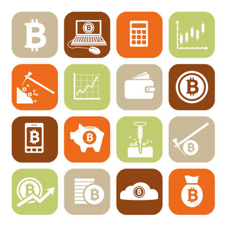bitcoin iconsのイラスト素材
