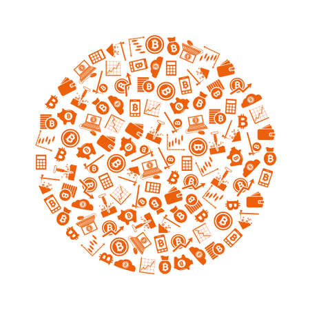 bitcoin icons in circleのイラスト素材
