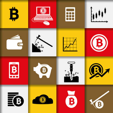 bitcoin iconsのイラスト素材