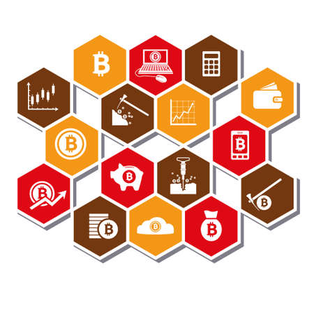 bitcoin iconsのイラスト素材