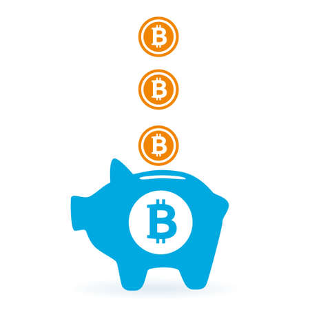 saving bitcoinのイラスト素材