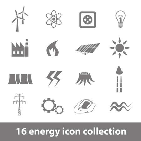 16 energy icons collectionのイラスト素材