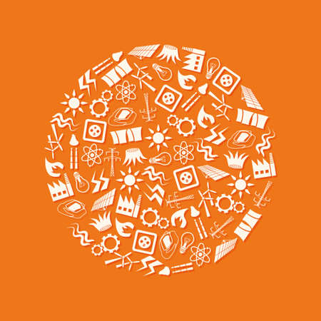 energy icons in circleのイラスト素材