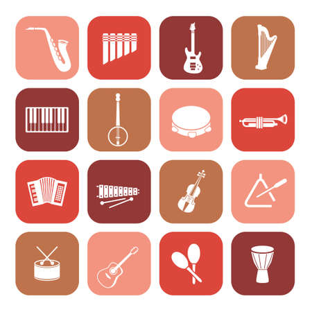 music instruments iconsのイラスト素材