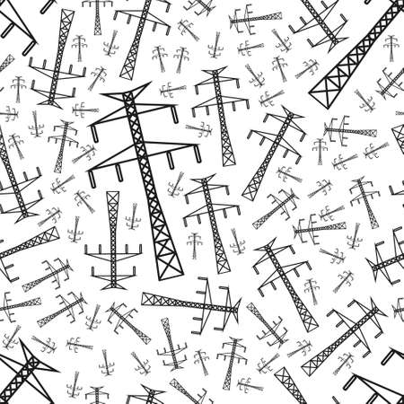 electricity pole seamless patternのイラスト素材