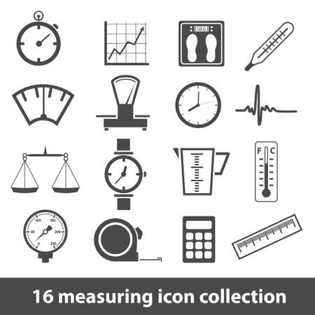 16 measuring icon collectionのイラスト素材