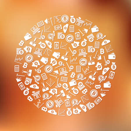 bitcoin icons in circleのイラスト素材