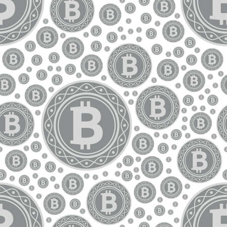 bitcoin coins seamless patternのイラスト素材
