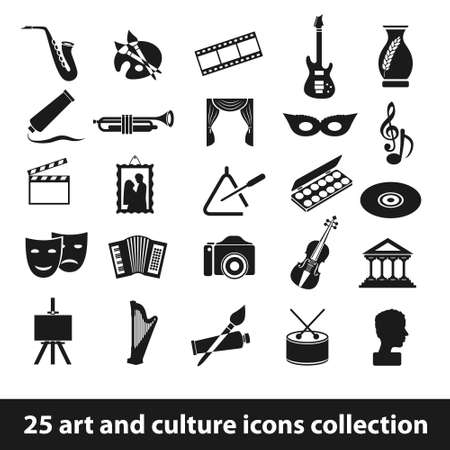 25 art and culture icon collectionのイラスト素材