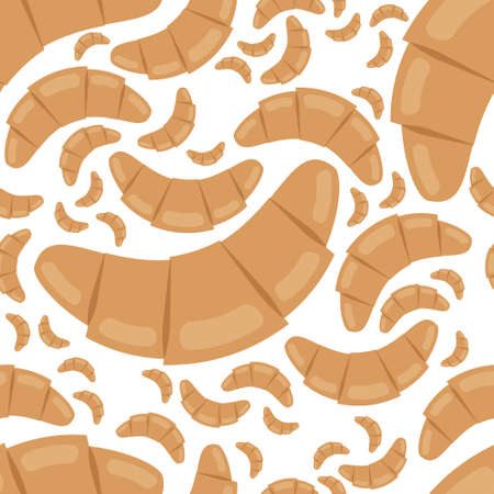 croissant seamless patternのイラスト素材