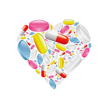 pills and capsule in heart
のイラスト素材