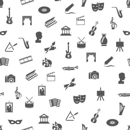art and culture seamless patternのイラスト素材