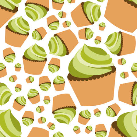 cupcake seamless patternのイラスト素材