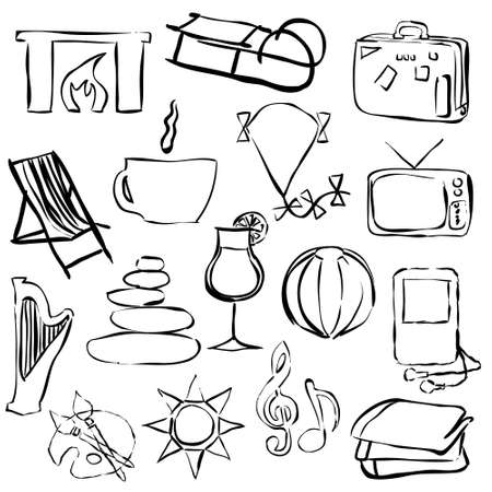 relax doodle imagesのイラスト素材