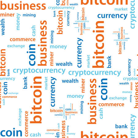 bitcoin text seamless patternのイラスト素材