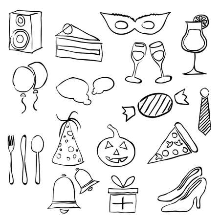 doodle party imagesのイラスト素材