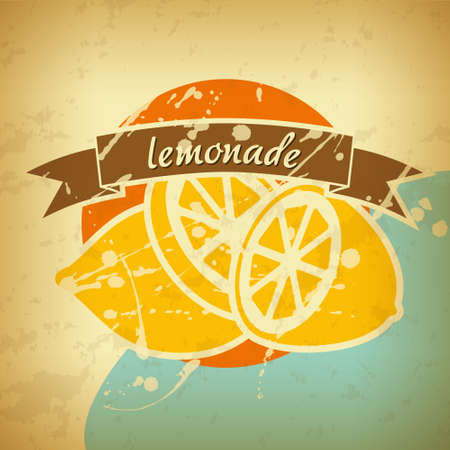 lemonade retro posterのイラスト素材