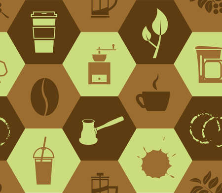 coffee seamless patternのイラスト素材