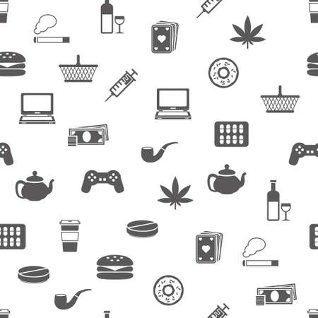 addiction seamless patternのイラスト素材