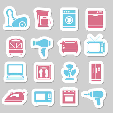 home appliance stickersのイラスト素材