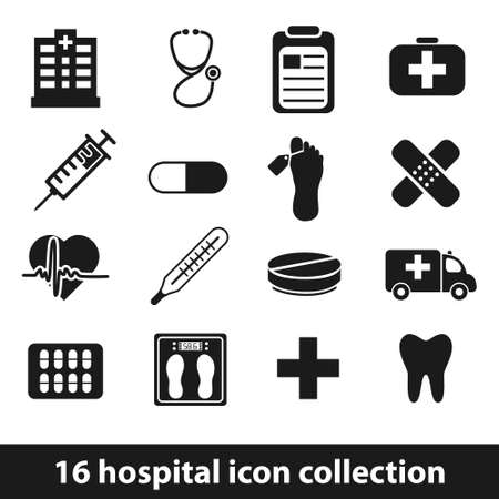 hospital iconsのイラスト素材