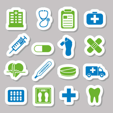 hospital stickersのイラスト素材