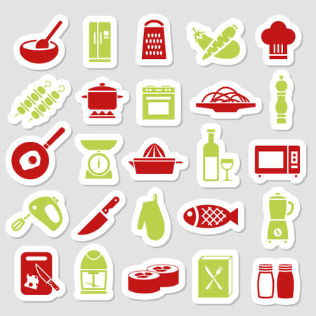 cooking stickersのイラスト素材