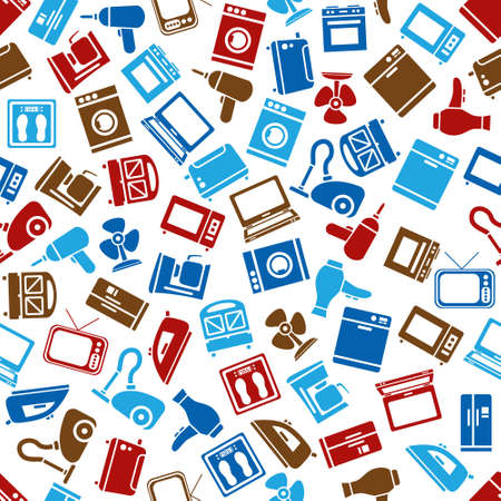 home appliance seamless patternのイラスト素材