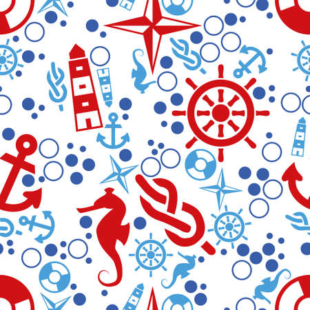 marine seamless patternのイラスト素材