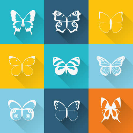 butterfly iconsのイラスト素材