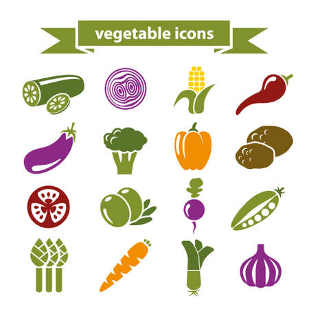 vegetable iconsのイラスト素材