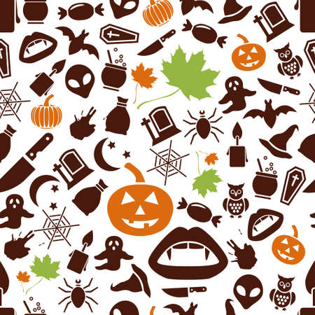 halloween seamless patternのイラスト素材