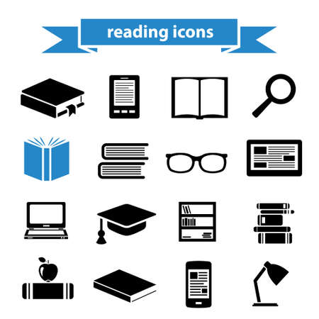 reading iconsのイラスト素材
