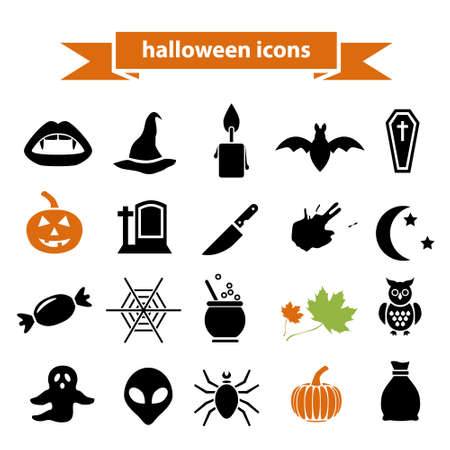 halloween iconsのイラスト素材