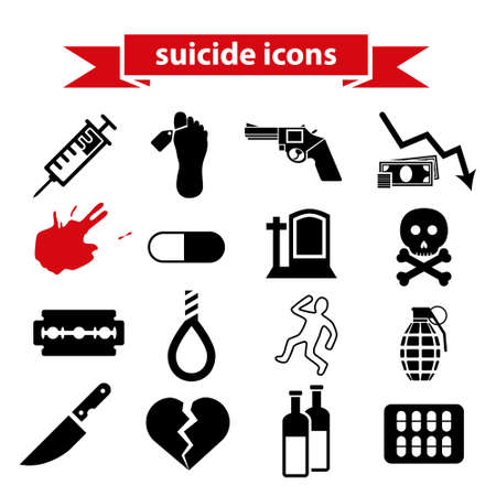 suicide iconsのイラスト素材