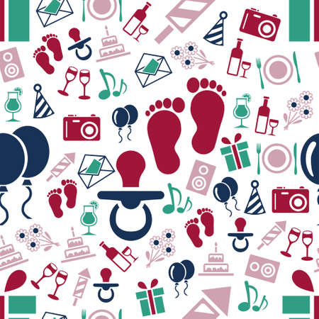 birthay seamless patternのイラスト素材