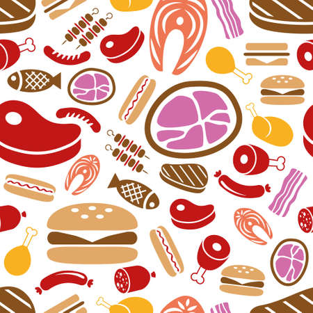 meat seamless patternのイラスト素材