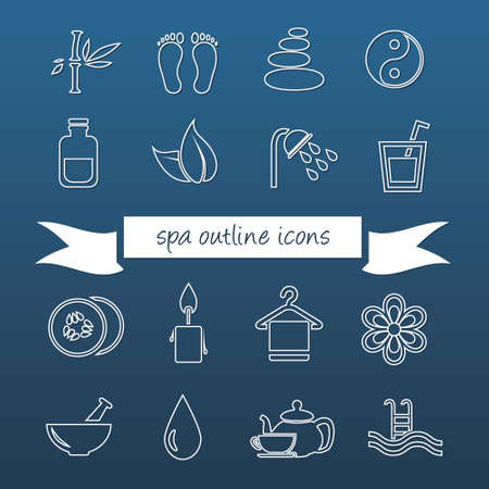 spa outline iconsのイラスト素材