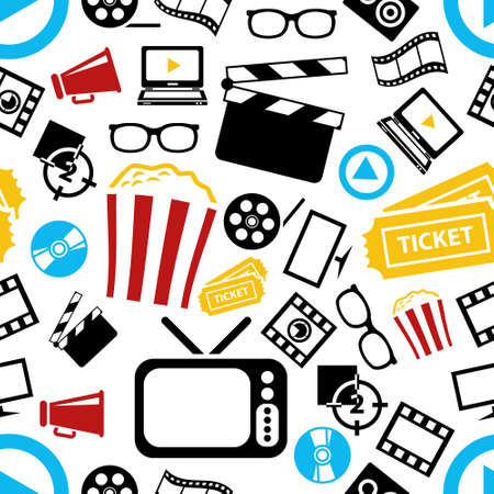 movie seamless patternのイラスト素材