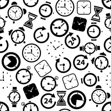 time seamless patternのイラスト素材